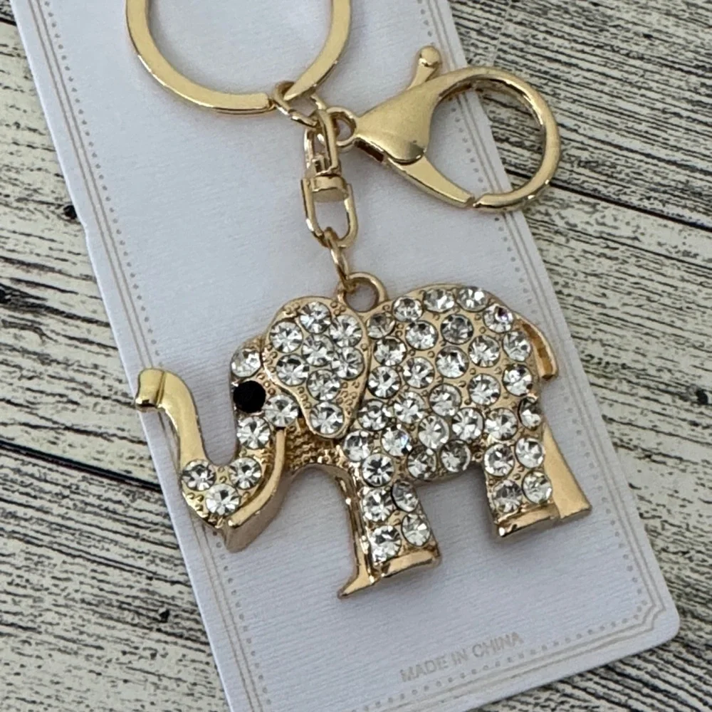 Elephant Gold Tone Bag Charm/Keychain NWT